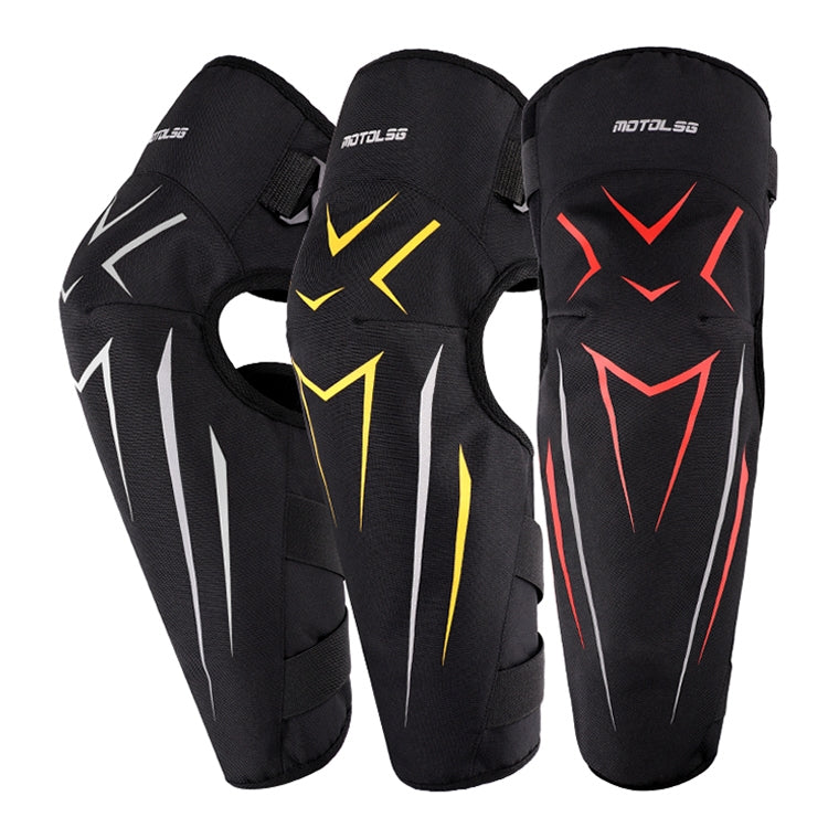 MOTOLSG 2 in 1 Knee Pads Motorcycle Bicycle Riding Warm Fleece Soft Protective Gear with CE Protector (Black Yellow)