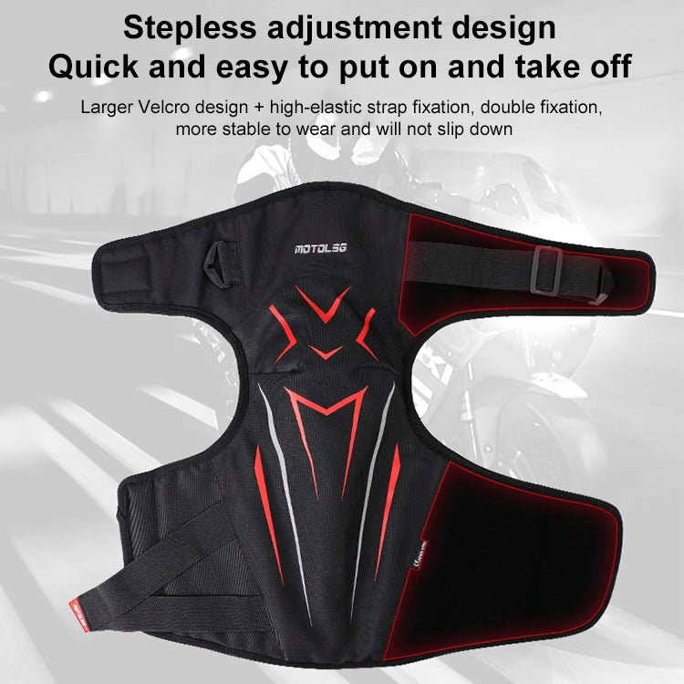 Genouillères 2 en 1 MOTOLSG pour moto et vélo, doublure polaire chaude et douce, avec protection CE (Noir Rouge)