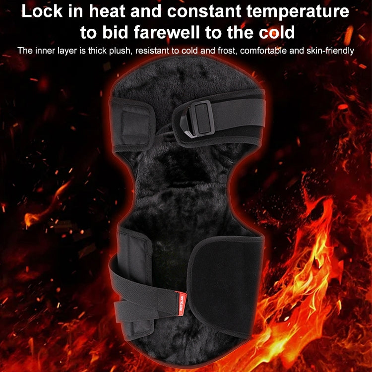 MOTOLSG 2 in 1 Knee Pads Motorcycle Bicycle Riding Warm Fleece Soft Protective Gear (Black White)