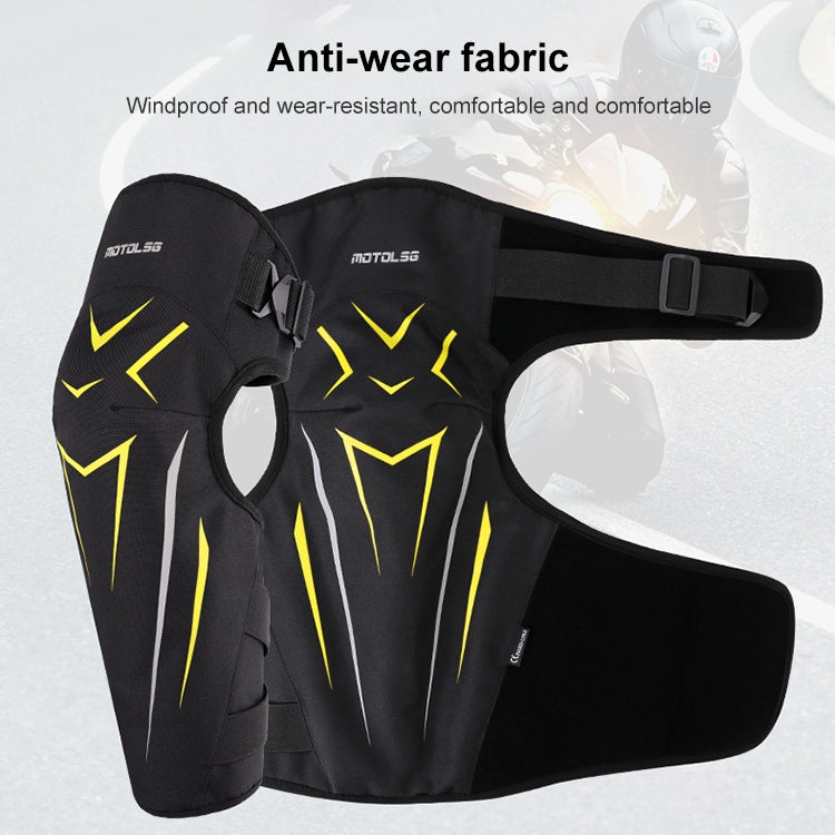 MOTOLSG 2 in 1 Knee Pads Motorcycle Bicycle Riding Warm Fleece Soft Protective Gear (Black Yellow)
