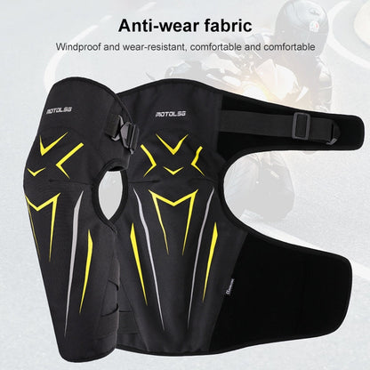 MOTOLSG 2 in 1 Knee Pads Motorcycle Bicycle Riding Warm Fleece Soft Protective Gear (Black Yellow)