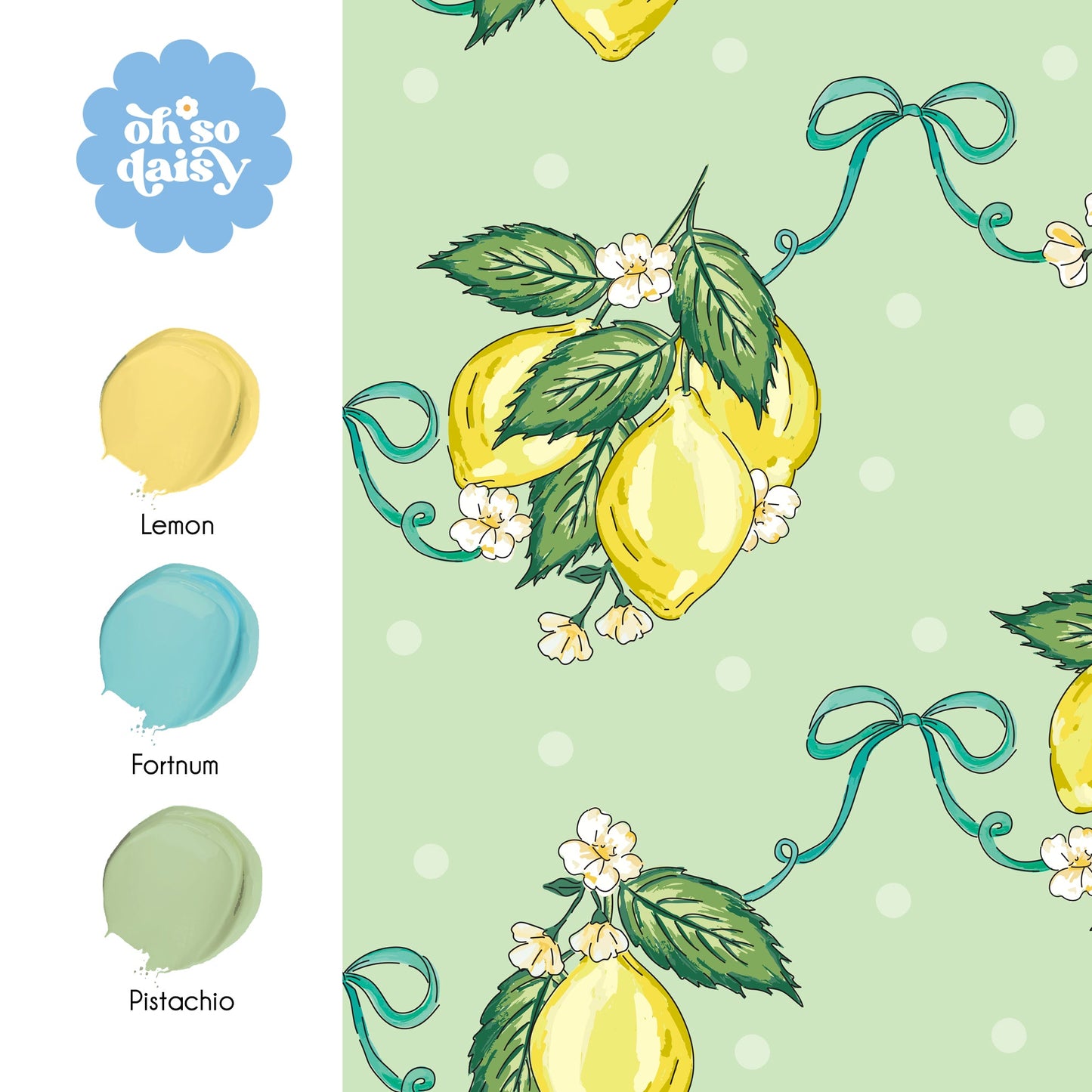 LEMON BLOSSOM PISTACHIO WALLPAPER