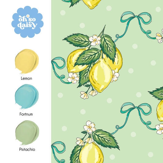 LEMON BLOSSOM PISTACHIO WALLPAPER