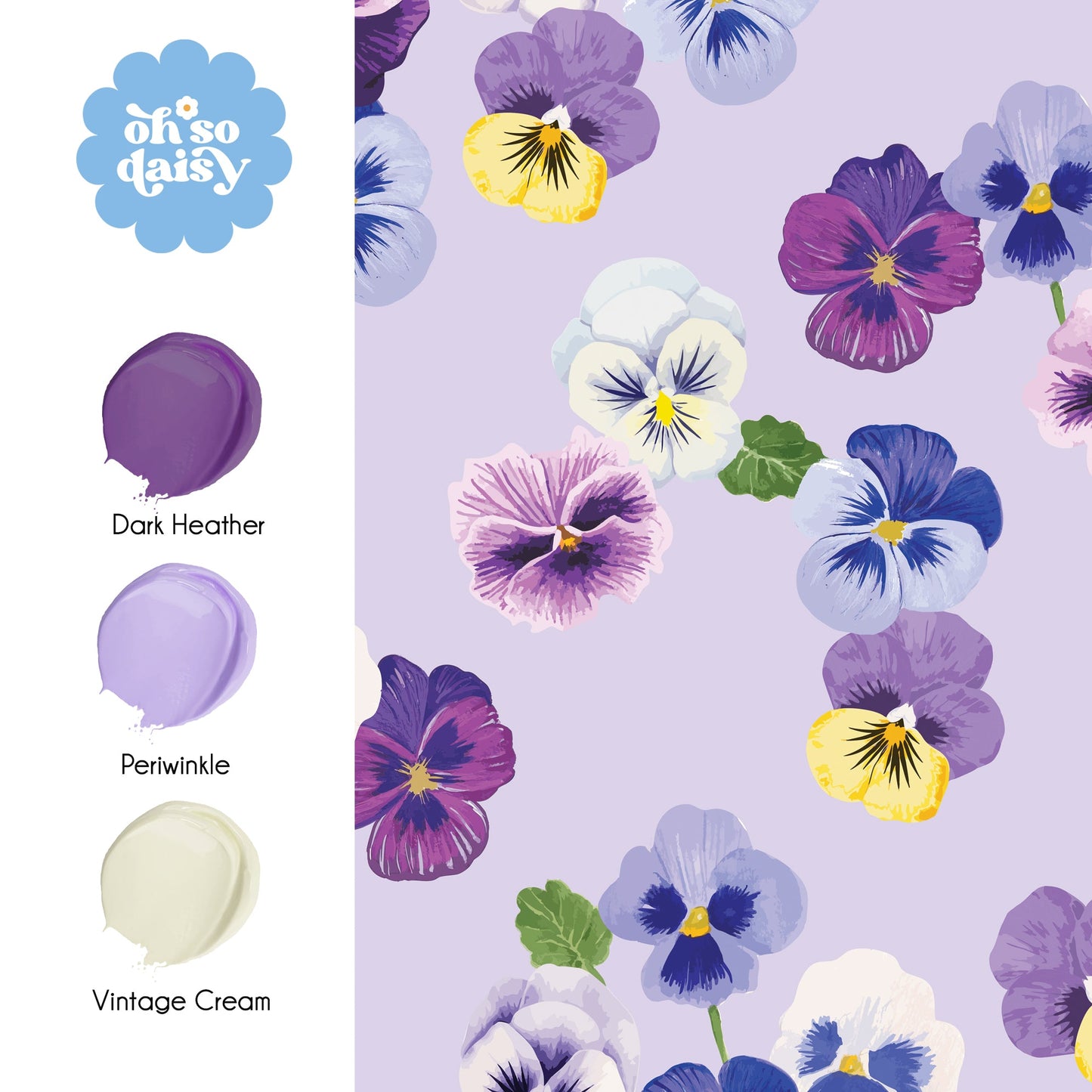 PANSY PARTY LILAC WALLPAPER