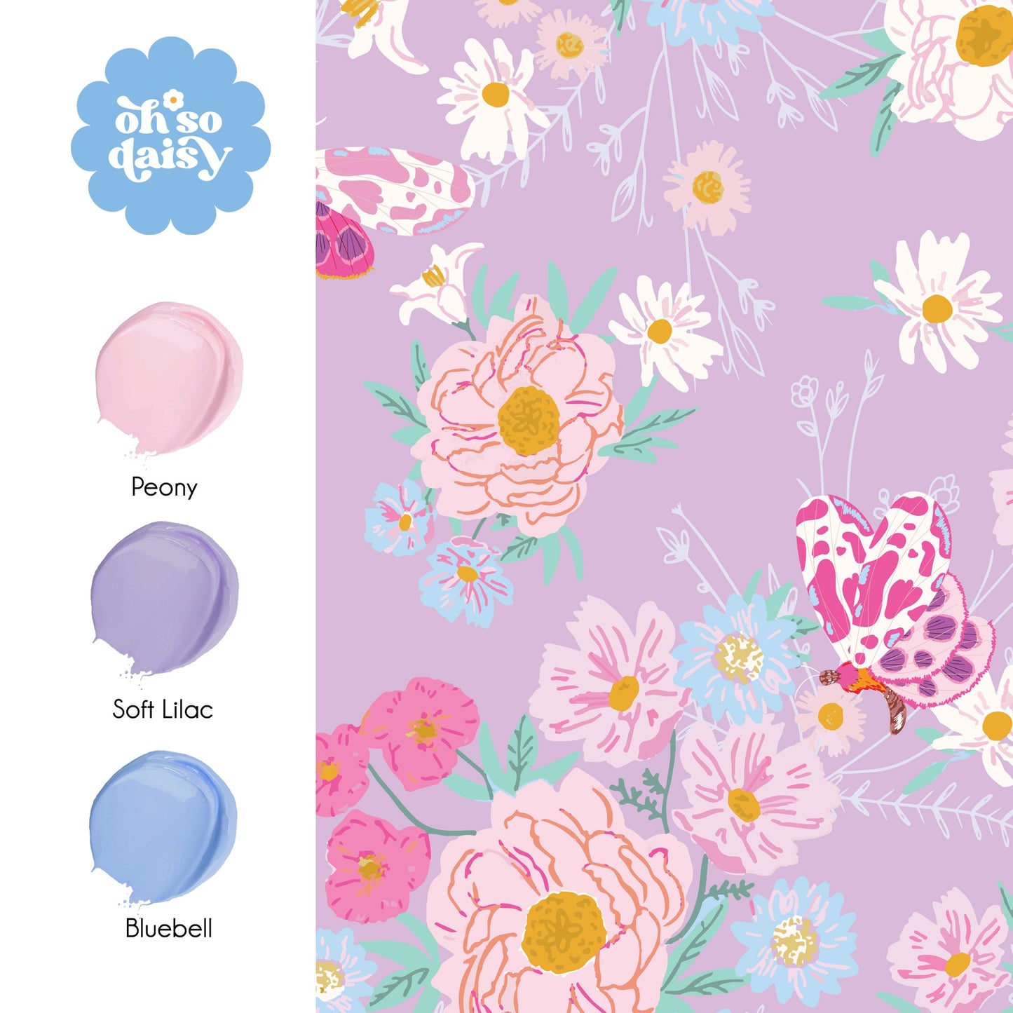 ALL IN A FLUTTER LILAC WALLPAPER