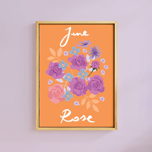 JUNE ROSE BIRTH FLOWER PRINT
