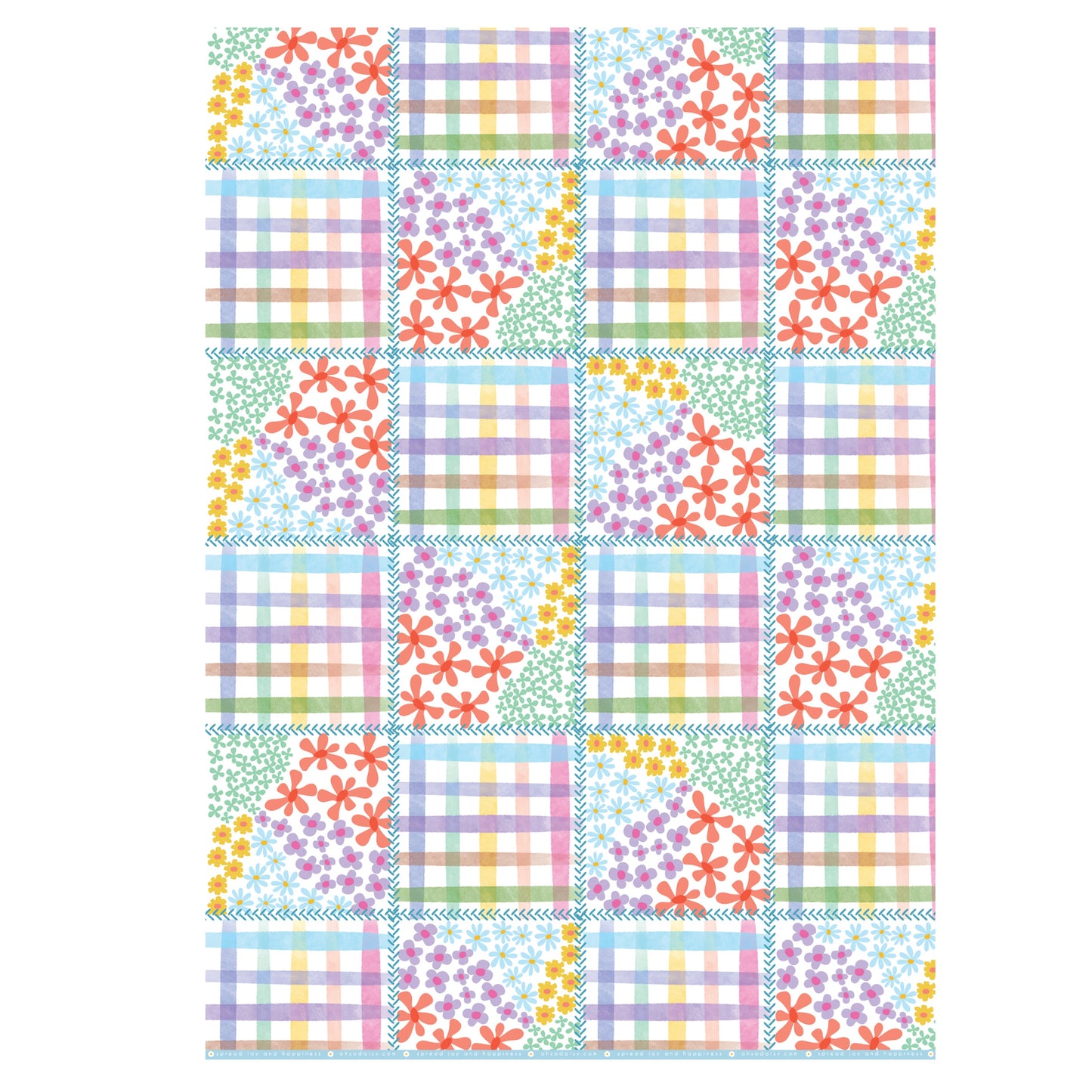 PATCHWORK GINGHAM GIFT WRAP SHEET