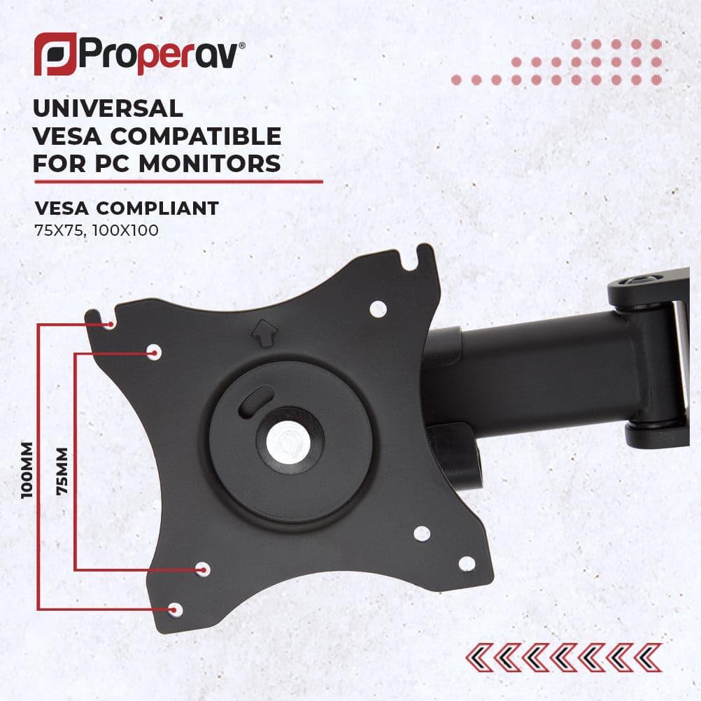 ProperAV Desk Monitor Mount 13" - 32" Swing Arm VESA Max 100x100