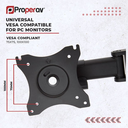 ProperAV Desk Monitor Mount 13" - 32" Swing Arm VESA Max 100x100
