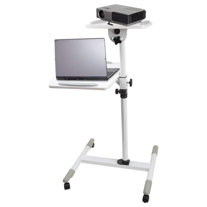 Station de travail mobile et support de projecteur ProperAV - Blanc