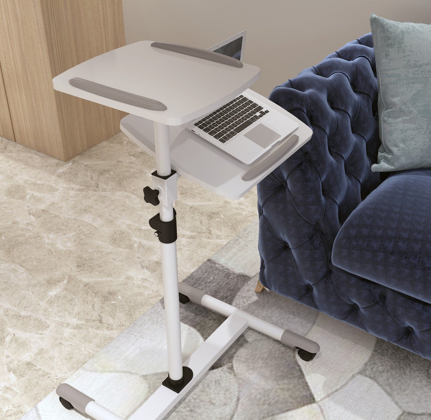 Station de travail mobile et support de projecteur ProperAV - Blanc