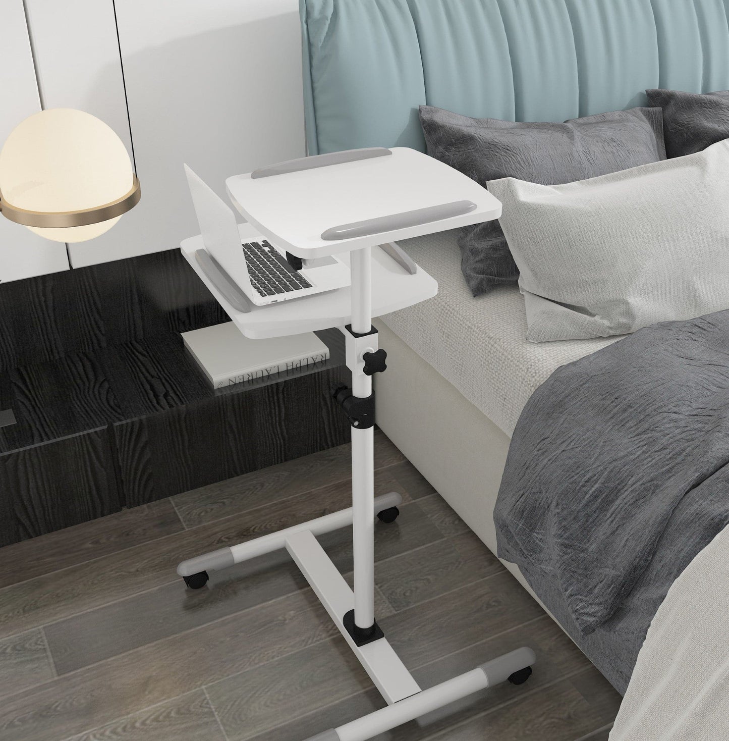 Station de travail mobile et support de projecteur ProperAV - Blanc