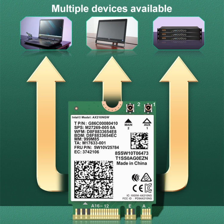 COMFAST AX210 vPro-M 5374Mbps Bluetooth 5.2 Tri-band Wireless Network Card