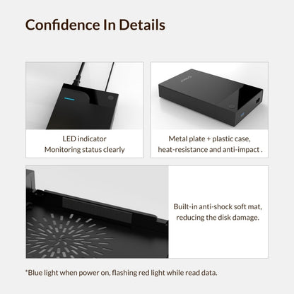 Boîtier de disque dur portable ORICO 3599U3 2,5 / 3,5 pouces USB3.0, prise américaine (noir)