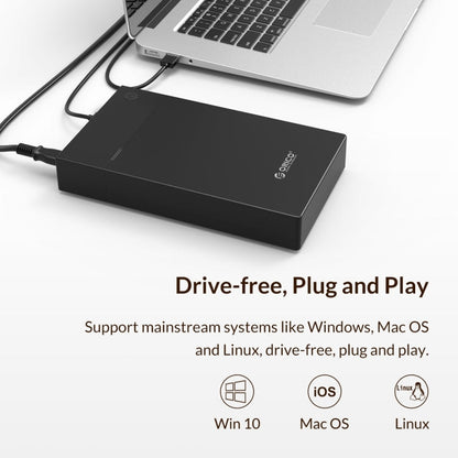 Boîtier de disque dur portable ORICO 3599U3 2,5 / 3,5 pouces USB3.0, prise américaine (noir)