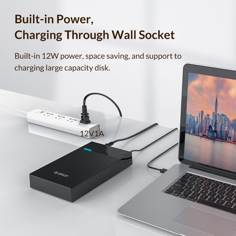 Boîtier de disque dur portable ORICO 3599U3 2,5 / 3,5 pouces USB3.0, prise américaine (noir)