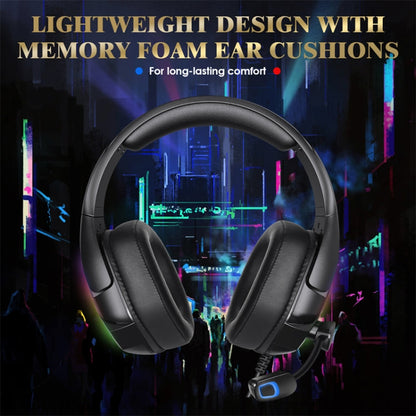 KOTION EACH G3000 3.5mm & USB Plug Stereo RGB Light Gaming Headset with Omni-directional Mic, Cable Length: 1.9m (Black)