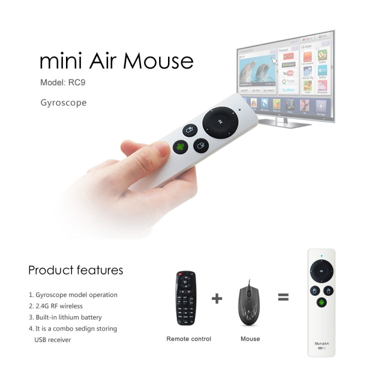 Measy RC9 2.4GHz Télécommande sans fil Clavier souris aérienne