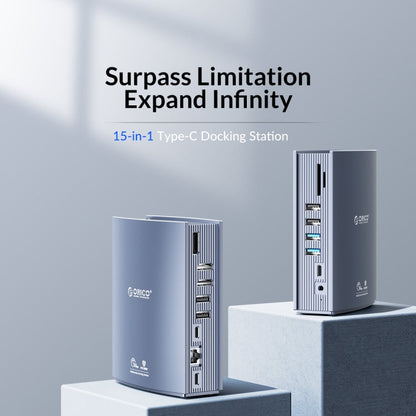 Station d'accueil HUB USB-C 15-en-1 ORICO CDH-15N-GY-BP