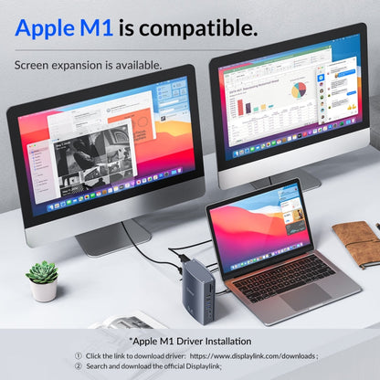 Station d'accueil HUB USB-C 15-en-1 ORICO CDH-15N-GY-BP