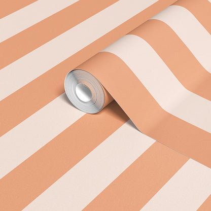STATELY STRIPE PEACHES AND CREAM WALLPAPER
