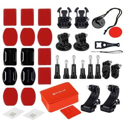 [US Warehouse] PULUZ 53 in 1 Accessories Total Ultimate Combo Kits (Chest Strap + Suction Cup Mount + 3-Way Pivot Arms + J-Hook Buckle + Wrist Strap + Helmet Strap + Extendable Monopod + Surface Mount ...  for GoPro, Insta360, DJI and Other Action Cameras