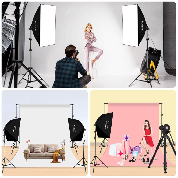 PULUZ Softbox Lighting Kit 2 PCS 50x70cm Professional Photo Studio Photography Light Equipment with 2 x 220V E27 Socket Bulb Photography Lighting Kit(EU Plug)