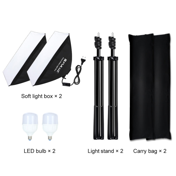 PULUZ Softbox Lighting Kit 2 PCS 50x70cm Professional Photo Studio Photography Light Equipment with 2 x 220V E27 Socket Bulb Photography Lighting Kit(EU Plug)
