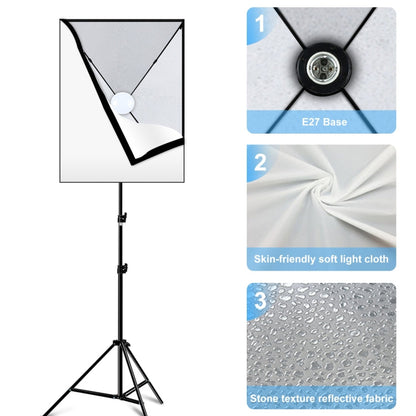 PULUZ Softbox Lighting Kit 2 PCS 50x70cm Professional Photo Studio Photography Light Equipment with 2 x 220V E27 Socket Bulb Photography Lighting Kit(US Plug)