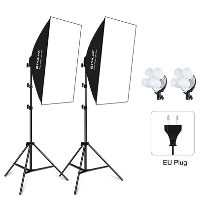 PULUZ Softbox Lighting Kit 2 PCS 50x70cm Professional Photo Studio Photography Light Equipment with 8 x E27 20W E27 Socket Bulb Photography Lighting Kit for Filming Portrait Shooting / Fashion Advertising Photography(EU Plug)