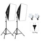 PULUZ Softbox Lighting Kit 2 PCS 50x70cm Professional Photo Studio Photography Light Equipment with 8 x E27 20W E27 Socket Bulb Photography Lighting Kit for Filming Portrait Shooting / Fashion Advertising Photography(EU Plug)
