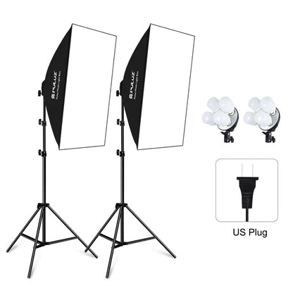 PULUZ Softbox Lighting Kit 2 PCS 50x70cm Professional Photo Studio Photography Light Equipment with 8 x E27 20W E27 Socket Bulb Photography Lighting Kit for Filming Portrait Shooting / Fashion Advertising Photography(US Plug)