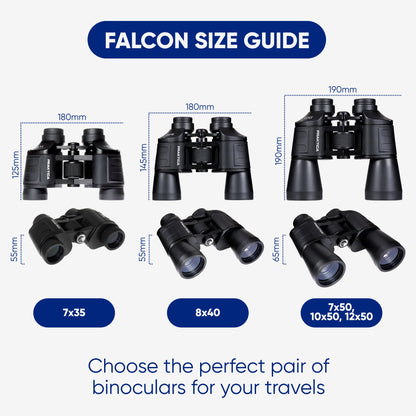 PRAKTICA Falcon 8x40mm Wide Angle Porro Prism Field Binoculars - Sand