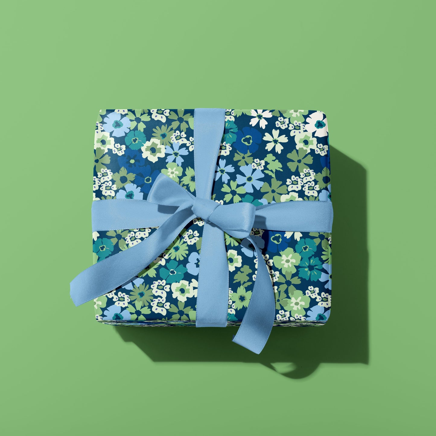 PRIMROSE PATH PISTACHIO NAVY GIFT WRAP SHEET