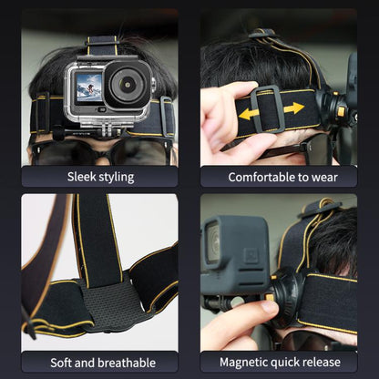 PULUZ Magnetic Quick-release Head Strap Harness Belt (Black)