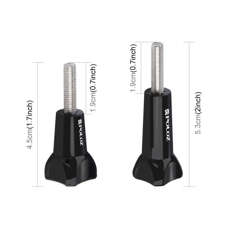 PULUZ Plastic Thumb Knob Standard Long Screw + Short ScrewGoPro, Insta360, DJI and Other Action Cameras(Black)