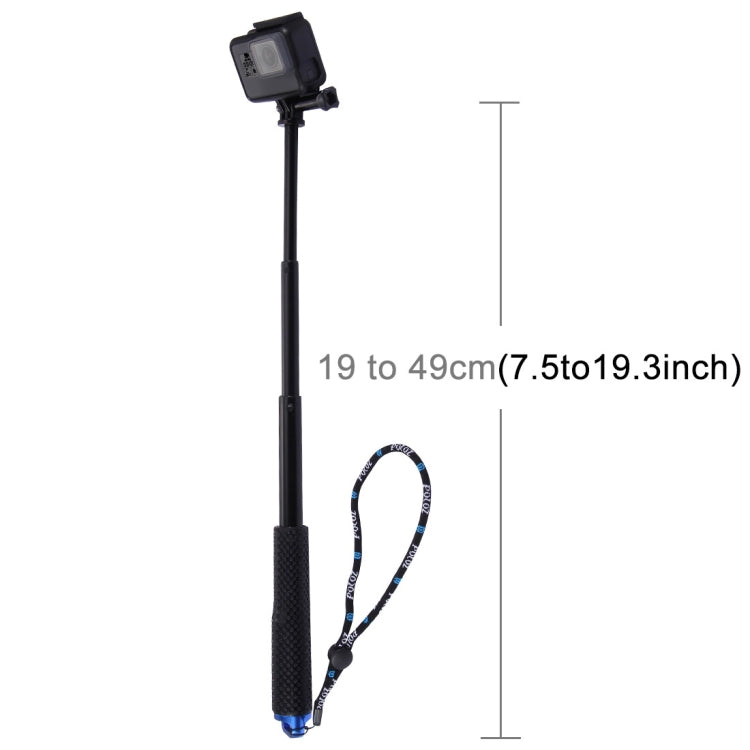 PULUZ Perche télescopique monopode pour GoPro, Insta360, DJI et autres caméras d'action, longueur : 19-49 cm