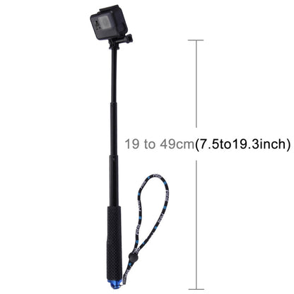 PULUZ Perche télescopique monopode pour GoPro, Insta360, DJI et autres caméras d'action, longueur : 19-49 cm