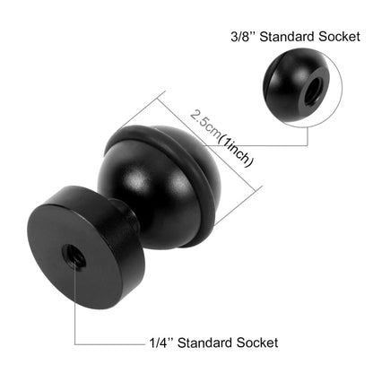 Support d'adaptateur à rotule en aluminium CNC PULUZ pour GoPro, Insta360, DJI et autres caméras d'action, diamètre : 2,5 cm (Noir)