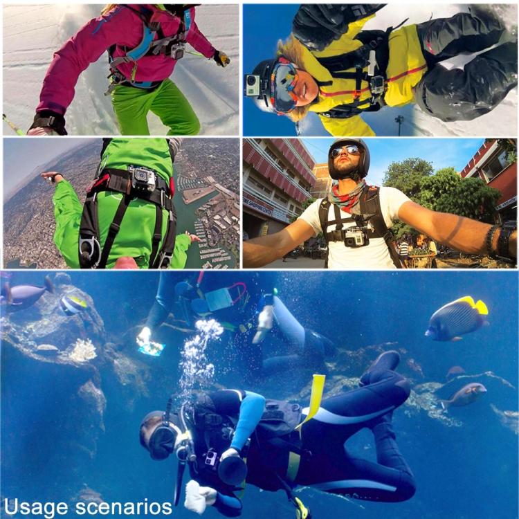 PULUZ Sangle de poitrine réglable avec fixation en J et longue vis pour GoPro, Insta360, DJI et autres caméras d'action