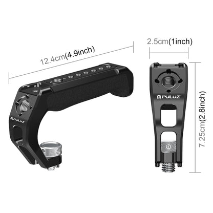 PULUZ Arri Metal Silicone Top Handle with Cold Shoe Mount for Mirrorless Camera Cage Stabilizer (Black)