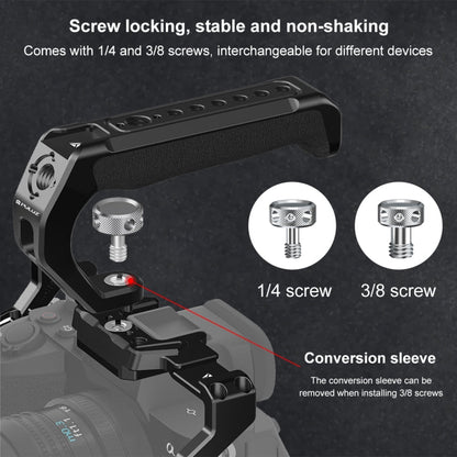 PULUZ Arri Metal Silicone Top Handle with Cold Shoe Mount for Mirrorless Camera Cage Stabilizer (Black)