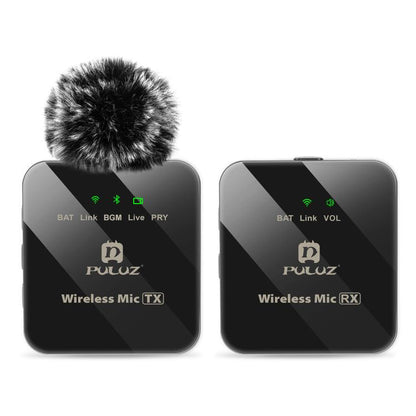 PULUZ 1 TX + 1 RX Wireless Lavalier Microphone (Black)