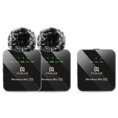 PULUZ 2 TX + 1 RX Microphone Lavalier sans Fil (Noir)