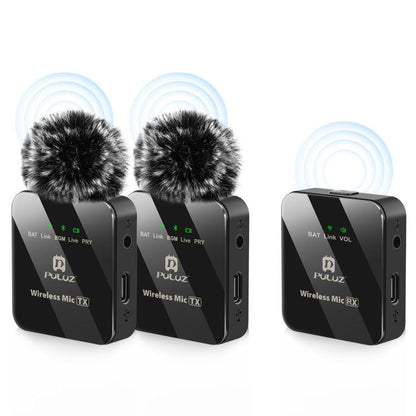 PULUZ 2 TX + 1 RX Microphone Lavalier sans Fil (Noir)