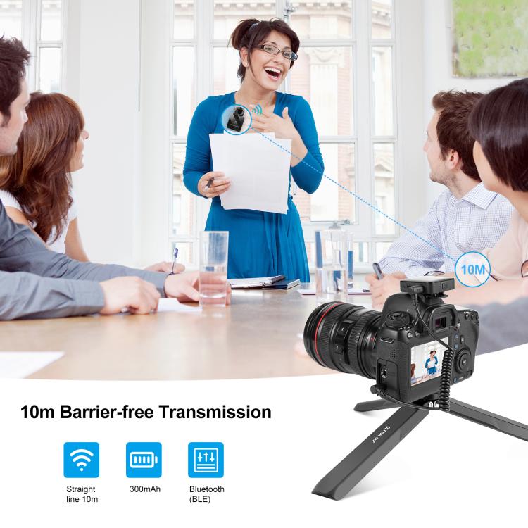 PULUZ 2 TX + 1 RX Microphone Lavalier sans Fil (Noir)