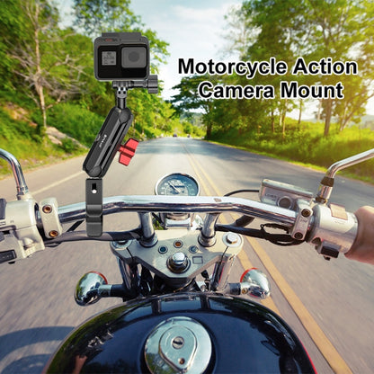 PULUZ Motorcycle Handlebar Crab Clamp CNC Metal Magic Arm Rod Mount