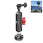 PULUZ Motorcycle Rearview Medium Clamp CNC Metal Magic Arm Rod Mount