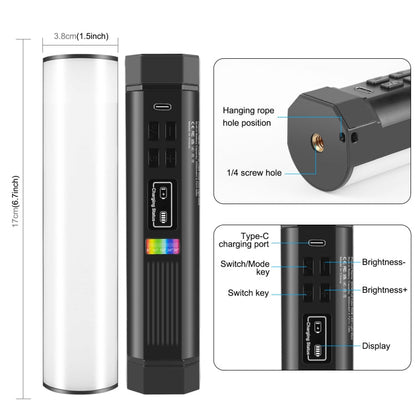 PULUZ 30cm Photo Handheld RGB Stick Light Magnetic LED Fill Light