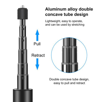 PULUZ 1.22m Retractable Invisible Selfie Stick with Tripod For Insta360 X4 / X4 Air / X3 (Black)